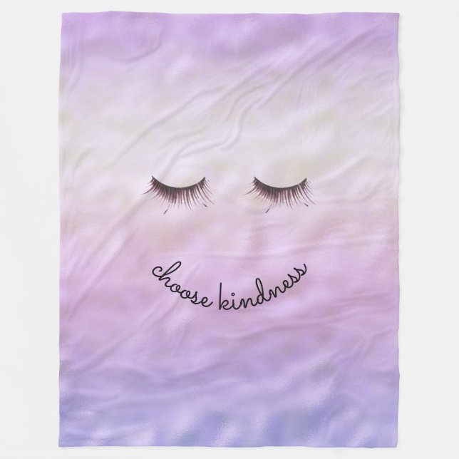 Couverture Polaire Purple rose Ombre noir cils doux (Devant)