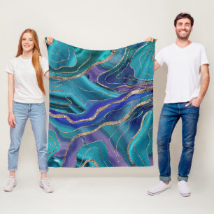 Couverture Polaire Purple Turquoise Galaxy Nebula Agate No. 1 Parties