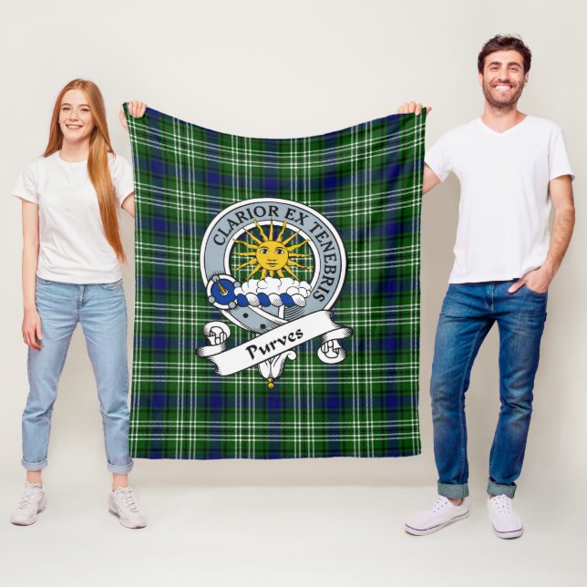 Couverture Polaire Purves Clan Badge Tartan Plaid (En situation)