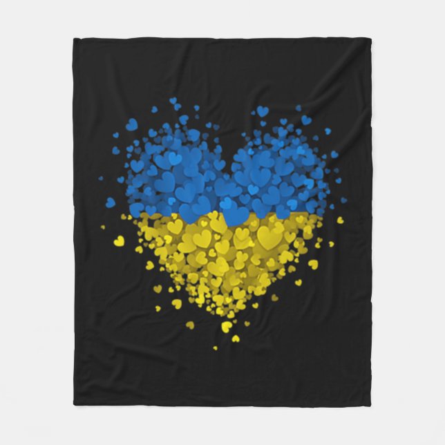 Couverture Polaire Puzzle de coeur Ukraine Amour Ukraine drapeau ukra (Devant)