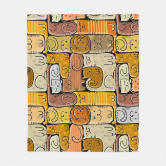 Couverture Polaire Puzzle Funny Chats House sans joint