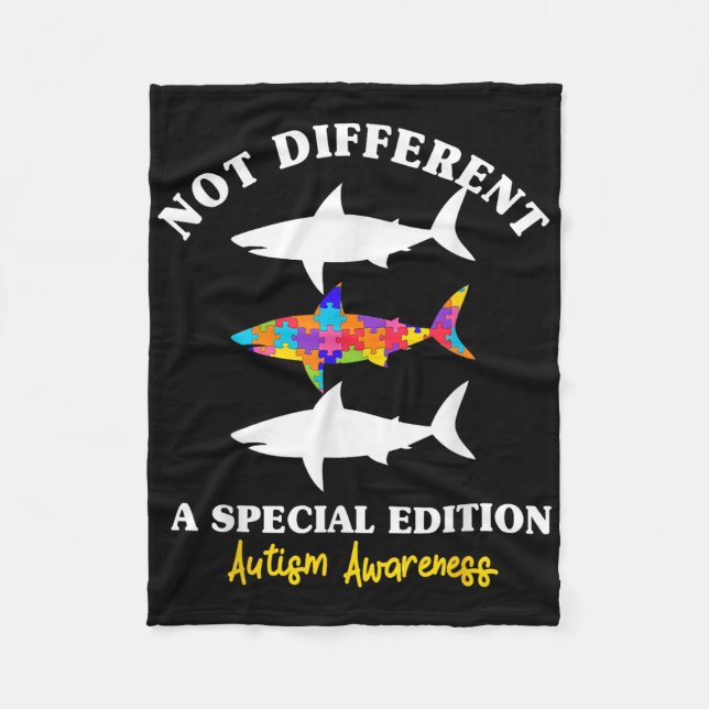 Couverture Polaire Puzzle Shark Autisme Sensibilisation Autiste Autis (Devant)