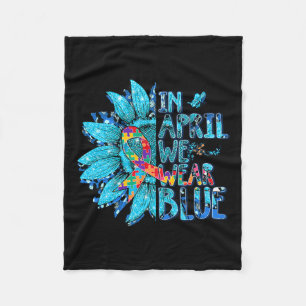Couverture Polaire Puzzle tournesol En Avril Nous Portons Autisme Ble