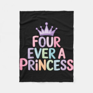 Couverture Polaire Quatre ans une princesse 4ème anniversaire filles