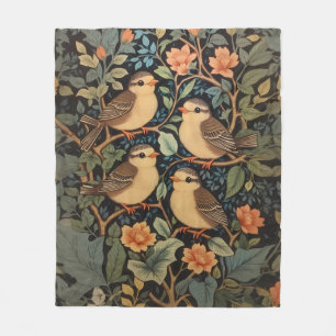 Couverture Polaire Quatre Bébés mignons Oiseaux Nature Inspiré