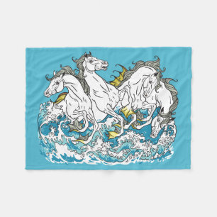 Couverture Polaire quatre hippocampes mythologiques