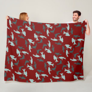 Couverture Polaire Quatre oiseaux chanteurs Rétro découpage milieu du