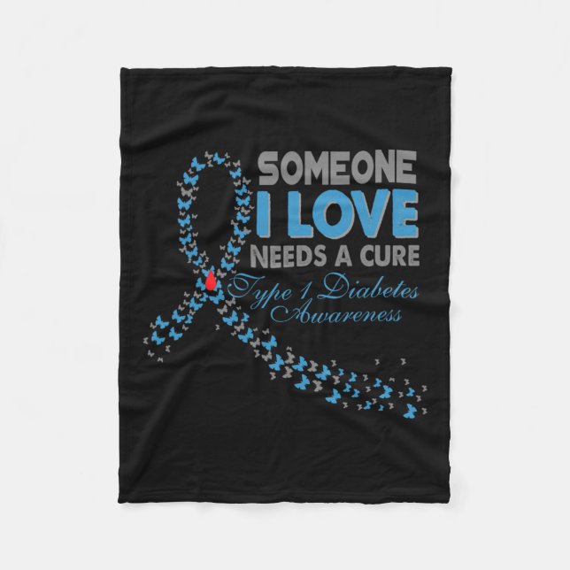 Couverture Polaire Quelqu'Un Que J'Aime A Besoin D'Un Traitement T1D  (Devant)