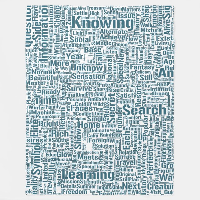 Couverture Polaire Question Apprendre Nuage MotssTexte Motif Message (Devant)