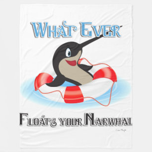 Couverture Polaire Quoi que Flotte ton mème Narwhal