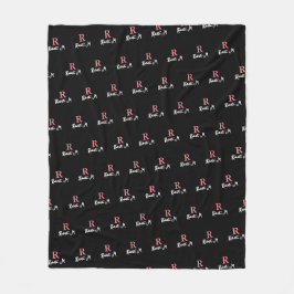 Couverture Polaire R /custom/ rose Monogramme estampillé partout Noir