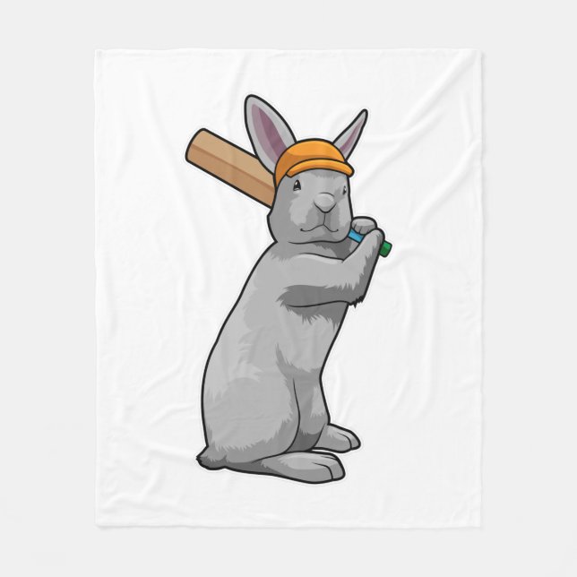 Couverture Polaire Rabbit au cricket avec chauve-souris de cricket (Devant)