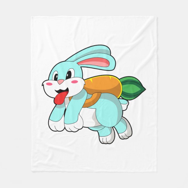 Couverture Polaire Rabbit avec carotte comme fusée (Devant)