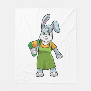 Couverture Polaire Rabbit comme coiffeur avec sèche-cheveux
