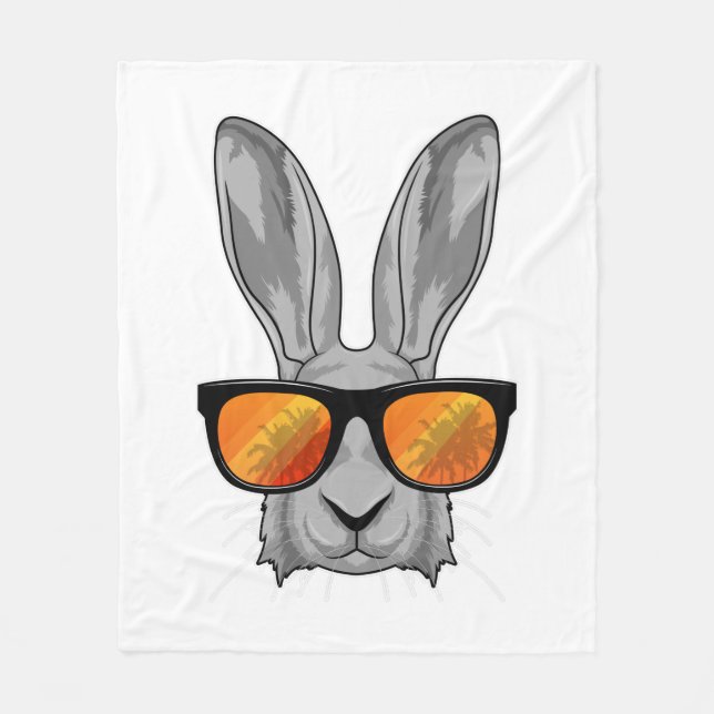 Couverture Polaire Rabbit with Sunglasses (Devant)