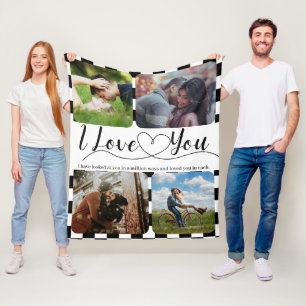 Couverture Polaire Racing Love Photo collage Anniversaire Valentine