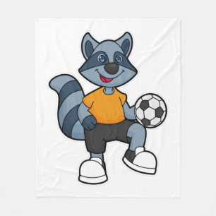 Couverture Polaire Racon comme joueur de football avec balle de footb