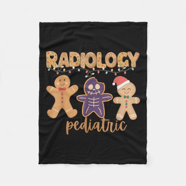 Couverture Polaire Radiology Tech Pediatric Christmas Gingerbread Man (Devant)