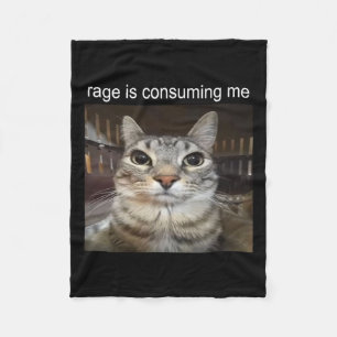 Couverture Polaire Rage Me Consume Silly Staring Cat Meme