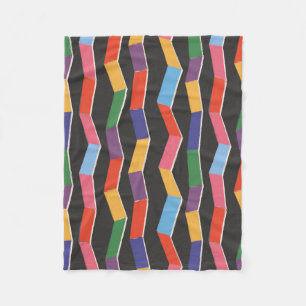 Couverture Polaire Rainbow abstrait zig zag sans couture motif, pois