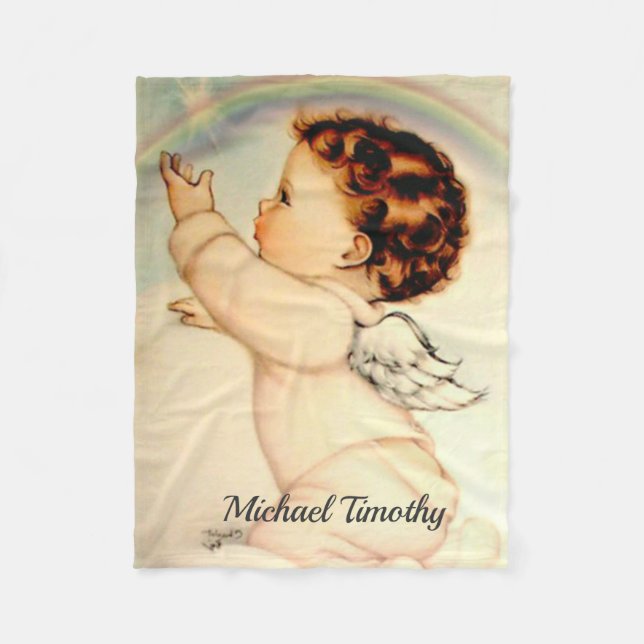 Couverture Polaire Rainbow Baby Angel sur un nuage (Devant)
