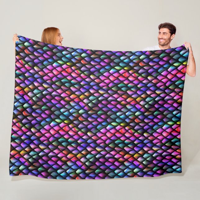 Couverture Polaire Rainbow Dragon échelles polaire (En situation)