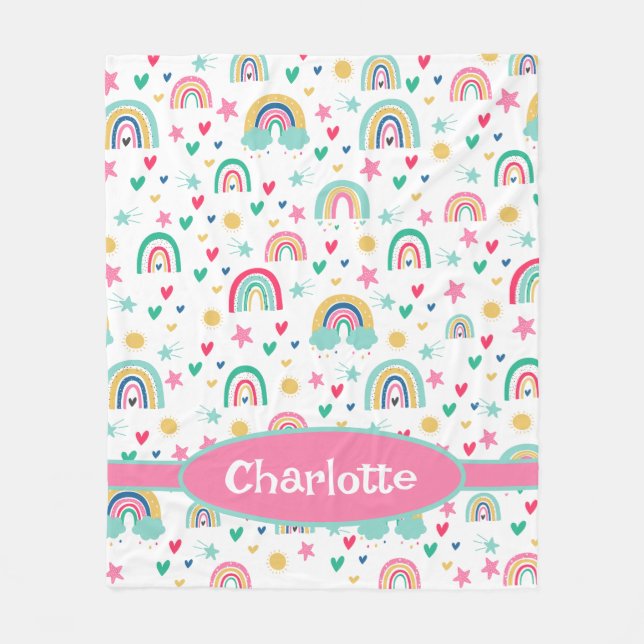 Couverture Polaire Rainbows personnalisé (Devant)