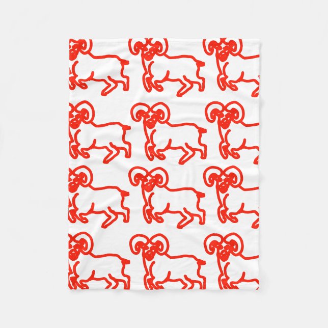 Couverture Polaire Ram Red Outline Pattern (Devant)