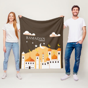 Couverture Polaire Ramadan Kareem Fleece Blanche