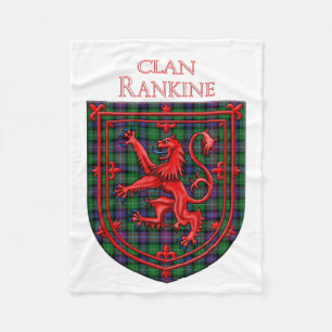 Couverture Polaire Rankine Tartan Scottish Plaid Lion Rampant