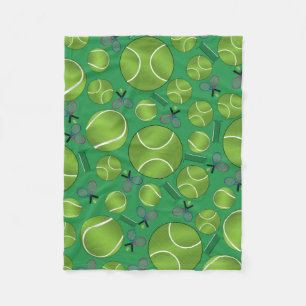 Couverture Polaire Raquettes et filets verts de balles de tennis