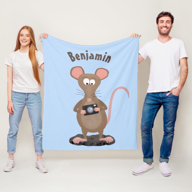 Couverture Polaire Rat drôle avec dessin animé de la caméra (En situation)