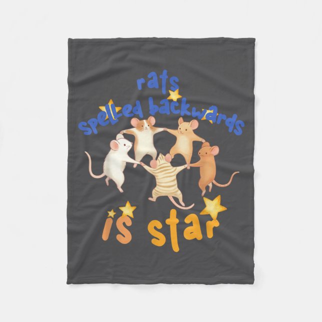 Couverture Polaire Rats Spelled Backwards Is Star Funny Rat Meme Rat  (Devant)
