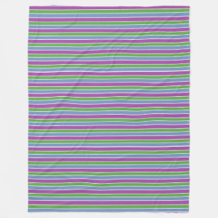 Couverture Polaire Rayé de bleu vert violet