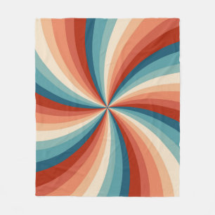Couverture Polaire Rayons solaires ondulés de style rétro coloré