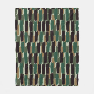 Couverture Polaire Rayure Coup de Pinceau Moderne Confortable Noir Ve