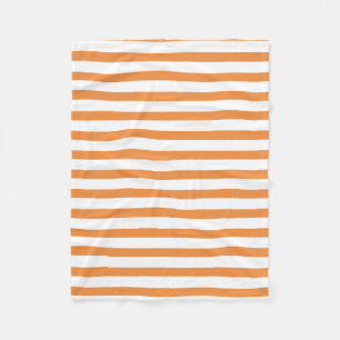 Couverture Polaire Rayure horizontale orange et blanche