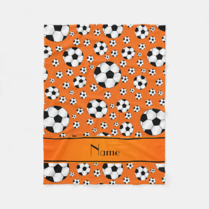Couverture Polaire Rayure orange d'orange de ballons de football