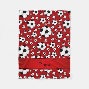 Couverture Polaire Rayure rouge de rouge de ballons de football