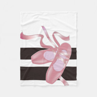 Couverture Polaire Rayures de chaussures de Pointe de ballet, noires