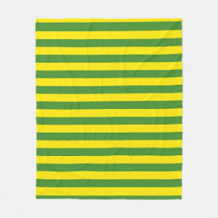 Couverture Polaire Rayures jaune et verte
