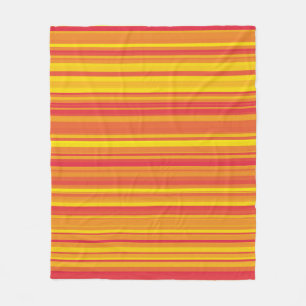 Couverture Polaire Rayures Orange Rouge Jaune