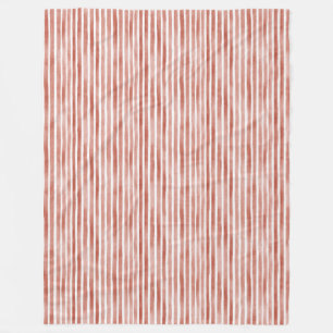 Couverture Polaire Rayures rouges blanches  