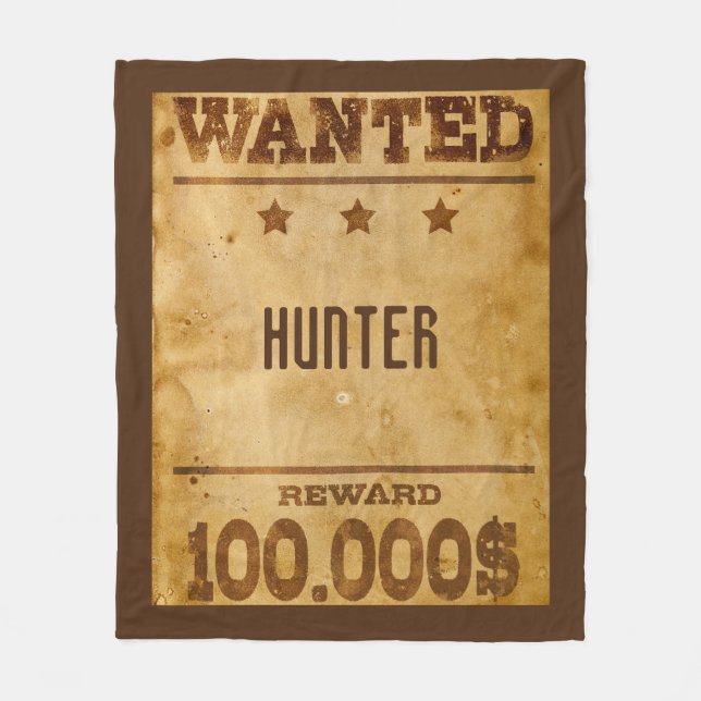 Couverture Polaire Recherché rustique 100000$ Personnalisé (Devant)