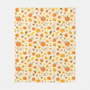 Couverture Polaire Récolte de citrouilles automnales cosy