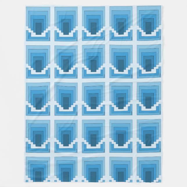 Couverture Polaire Rectangle Abstrait en bleu (Devant)