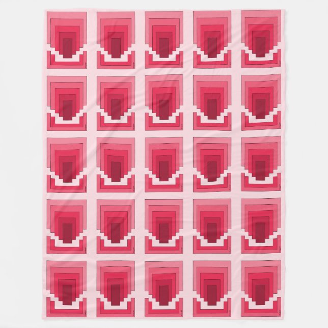 Couverture Polaire Rectangle Abstrait en rouge (Devant)