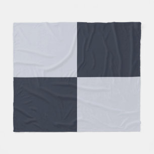 Couverture Polaire Rectangles marine et gris