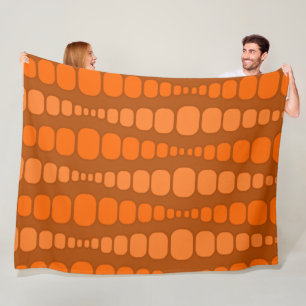 Couverture Polaire Rectangles orange arrondies 