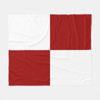 Rectangles rouge et blanc douillette polaire